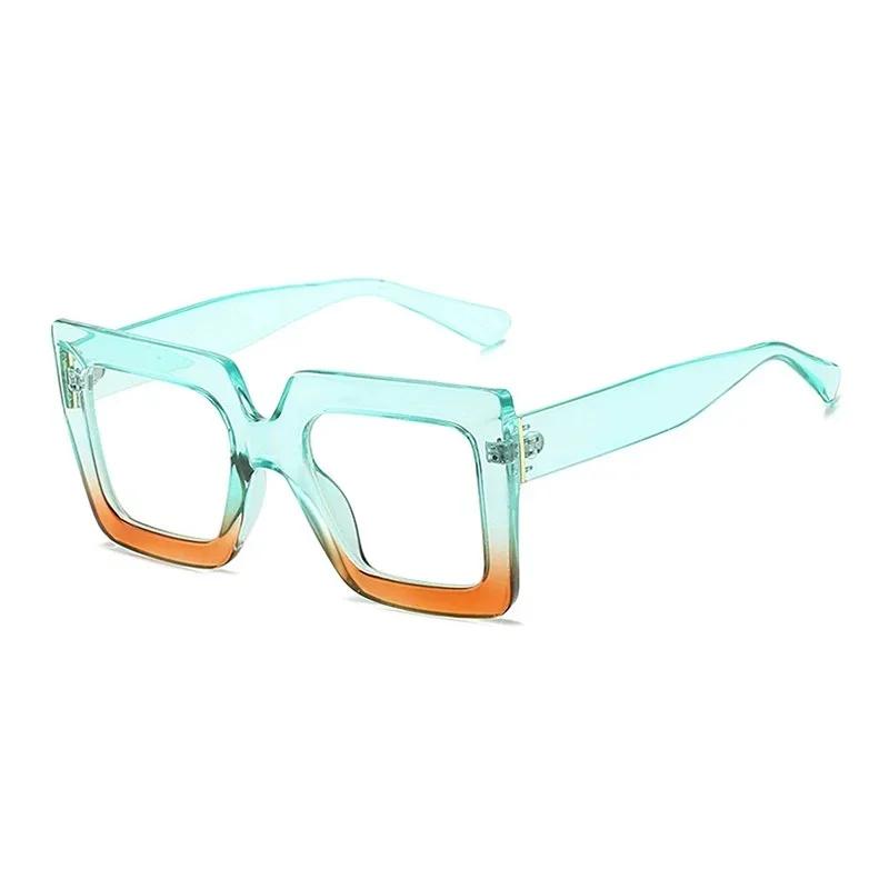 Очки для дальнего зрения с увеличенной оправой Очки для пресбиопии, блокирующие синий свет Очки для чтения с двухцветной прозрачной квадратной оправой