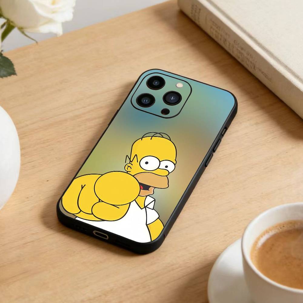 Anime T-The S-Simpsons-s  Phone Case For iPhone 17 16 15 14 13 12 Max Plus Silicone Black Cover