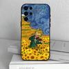 Чехол для телефона V-Van G-Gogh S-Звездные подсолнухи Для Samsung S25,S24,S21,S22,S23,S30,Ultra,S20,Plus,Другие Мягкий черный чехол