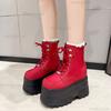 Супер Высокая Платформа Ботильоны для Женщин Панк Толстая Подошва Обувь Увеличивающая Рост Женские Ботинки Осень Ботинес Боттес Феммес