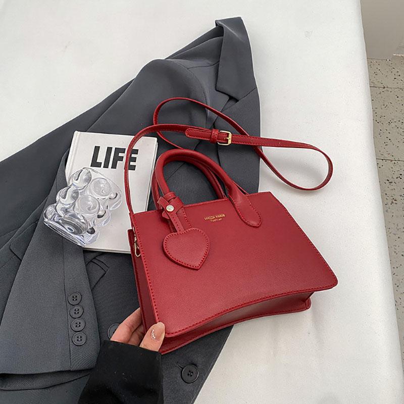 Красная высококачественная сумка через плечо Sense, высококачественная текстура, маленькая женская сумка Love Design, новая сумка для подружек невесты, простая сумка-тоут