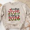 Goodbye 2025 Hello 2026 Sweater Happy New Year 2026 Crew Sweatshirt Have Pocket Adjustable Drawstring Unisex Women Tracksuit