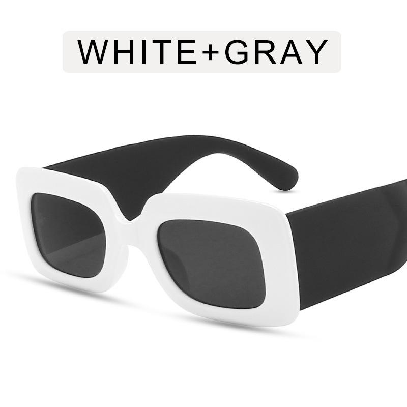 Европейско-американский стиль Женские солнцезащитные очки Прямоугольная форма Широкая дужка Женские солнцезащитные очки Новые стильные Мужские солнцезащитные очки
