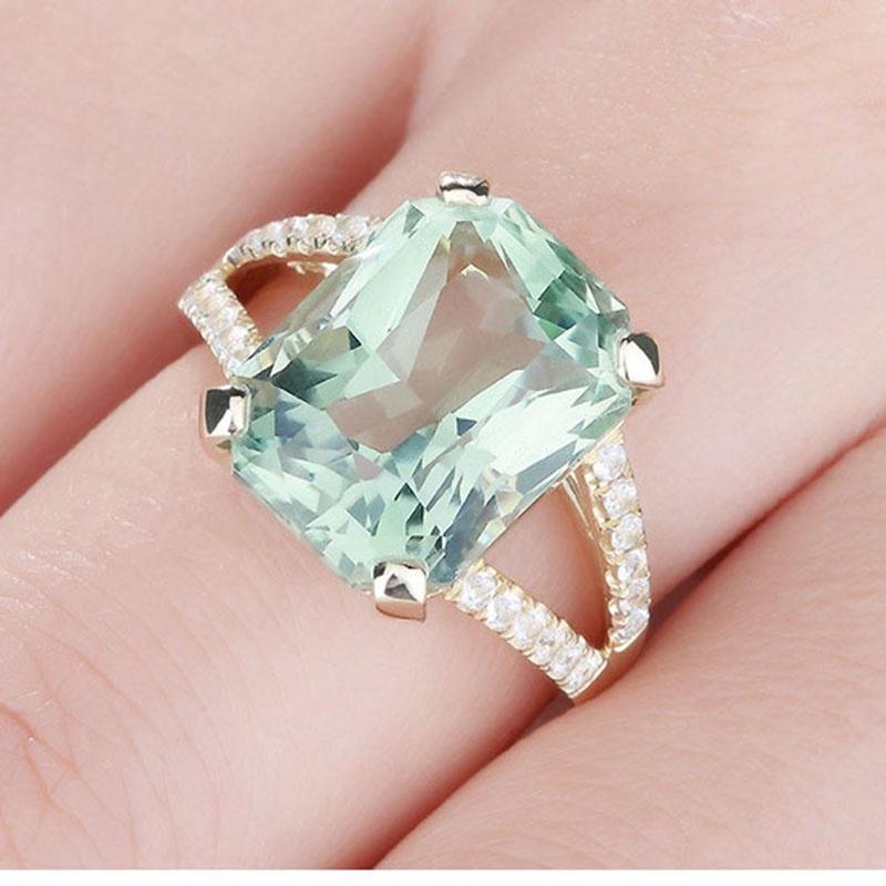 Rings Green Vintage Crystal Fashion Retro Jewelry For Women Gifts