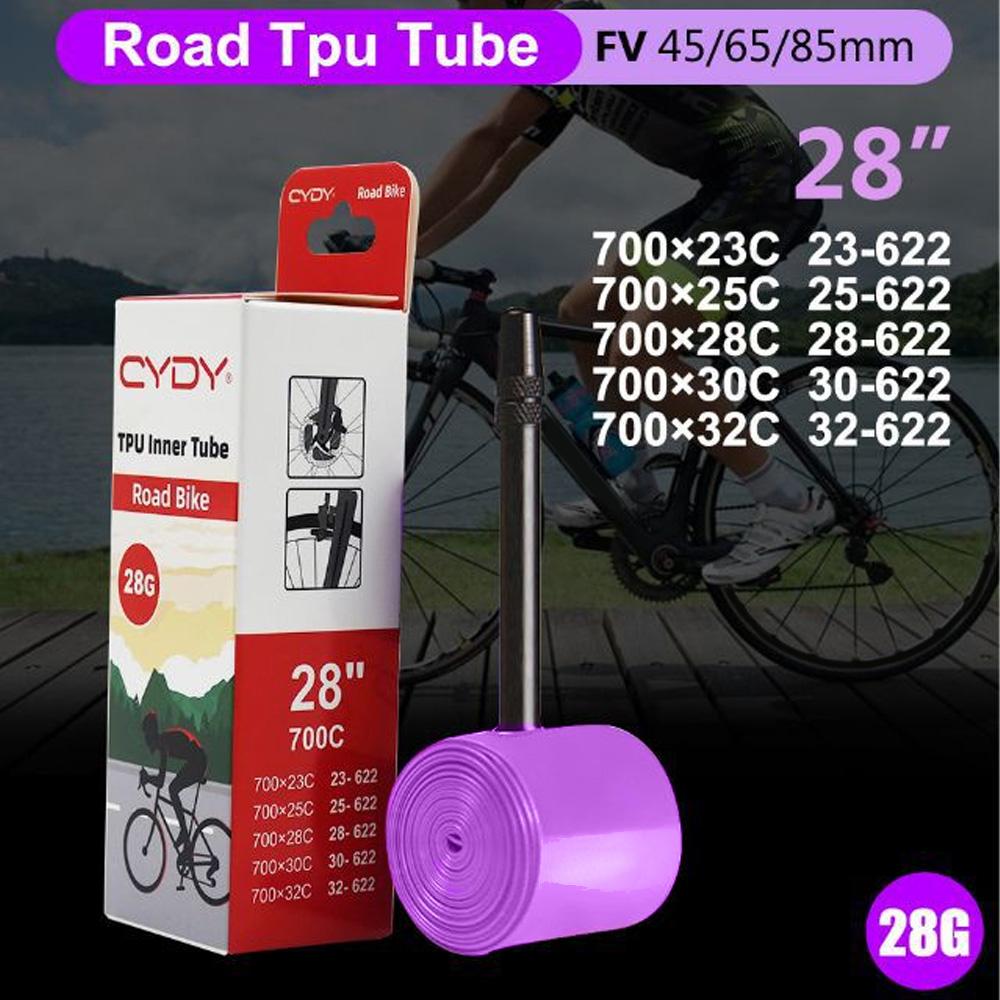 CYDY 700x23 32C ТПУ камеры с ниппелями 45мм 65мм 85мм Ультралегкие и устойчивые к проколам велосипедные камеры для шоссейного велосипеда