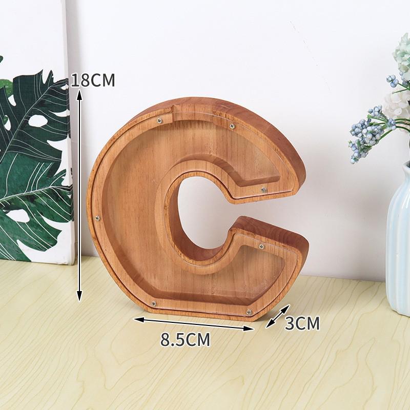 Деревянная и акриловая копилка для детей с алфавитом - прозрачный дизайн животных