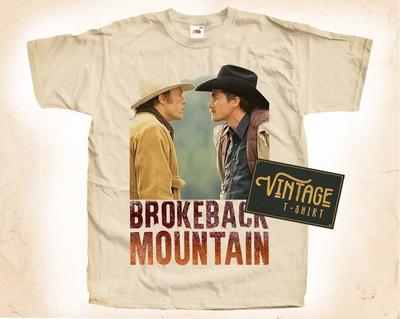 Футболка Brokeback Mountain V1 Винтажная Натуральный цвет Мужская футболка Цифровая печать DTG РАЗМЕРЫ S M L XL 2XL 3XL 4XL 5XL