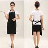 Polyester Cotton Apron Portable Free Size Solid Color Dual Pocket Washable Reusable Home Cooking Aprons Accessories