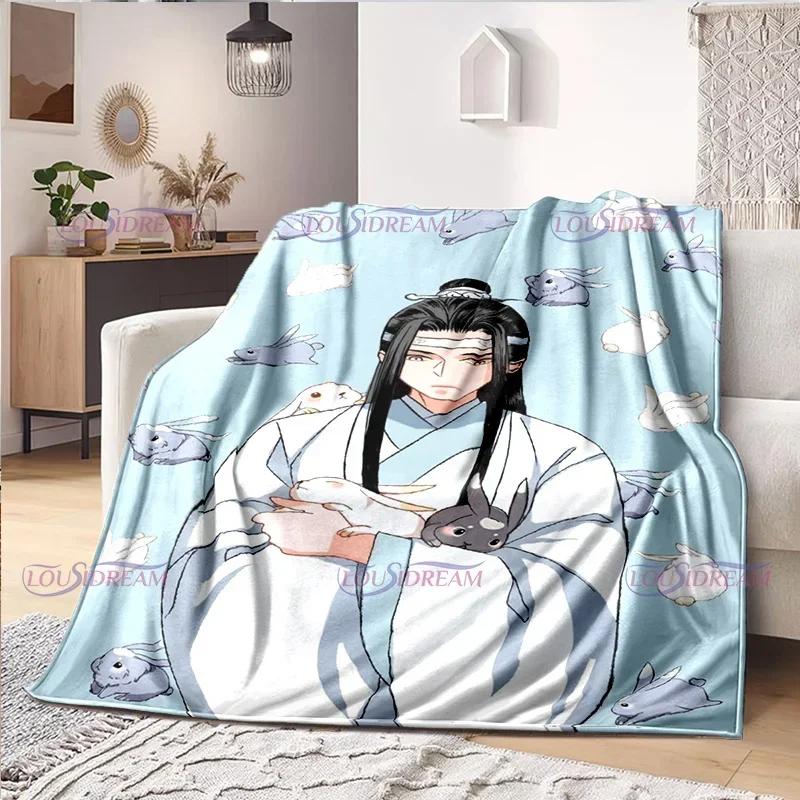 Фланелевое одеяло с героями комиксов Mo Dao Zu Shi Wei Wuxian, диван для девочек, теплое домашнее одеяло Lan Wangji, подарок на заказ, женское постельное белье