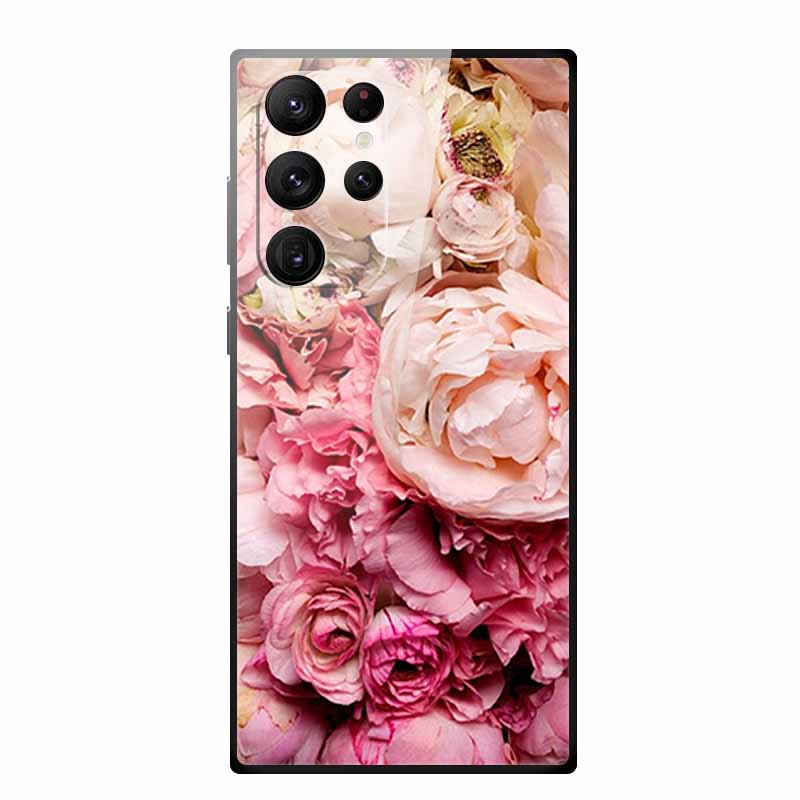Tempered Glass Case For Samsung Galaxy S25 Ultra Case S 25 Ultra Hard Back Cover Soft Bumper For Samsung S23 S22 S24 Ultra Case