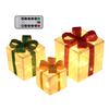 3 Pcs Christmas Lighted Gift Boxes with Bow LED Light Up Present Boxes for Indoor Outdoor Home Porch Xmas Tree Party Decor