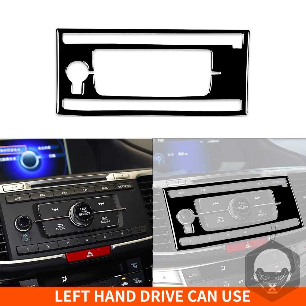 For Honda Accord 2014-2017 Piano Black Stickers Central Radio AC CD Selector Door Panel Car Accessories Interior Decorative