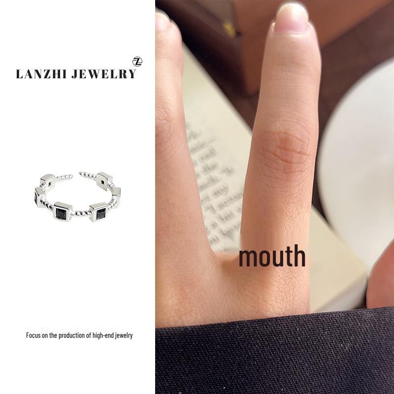 Тайское серебро Женское наборное кольцо - Серебро 925 пробы, Нишевый дизайн, Простые и универсальные украшения