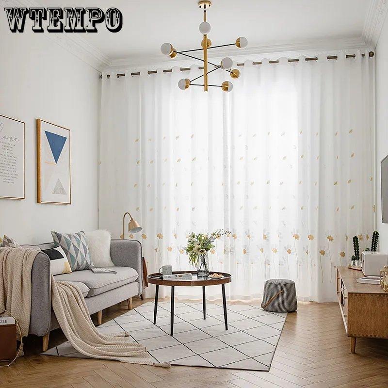 WTEMPO 2 шт. полузатеняющие оконные ширмы для гостиной, спальни, балкона, готовые шторы, дешевые солнцезащитные утолщенные белые марлевые шторы