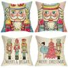 Рождественская наволочка «Щелкунчик» Подарок на Новый год Гостиная Диван Чехол Подушка Украшение для дома Застежка-молния Открывающаяся и закрывающаяся