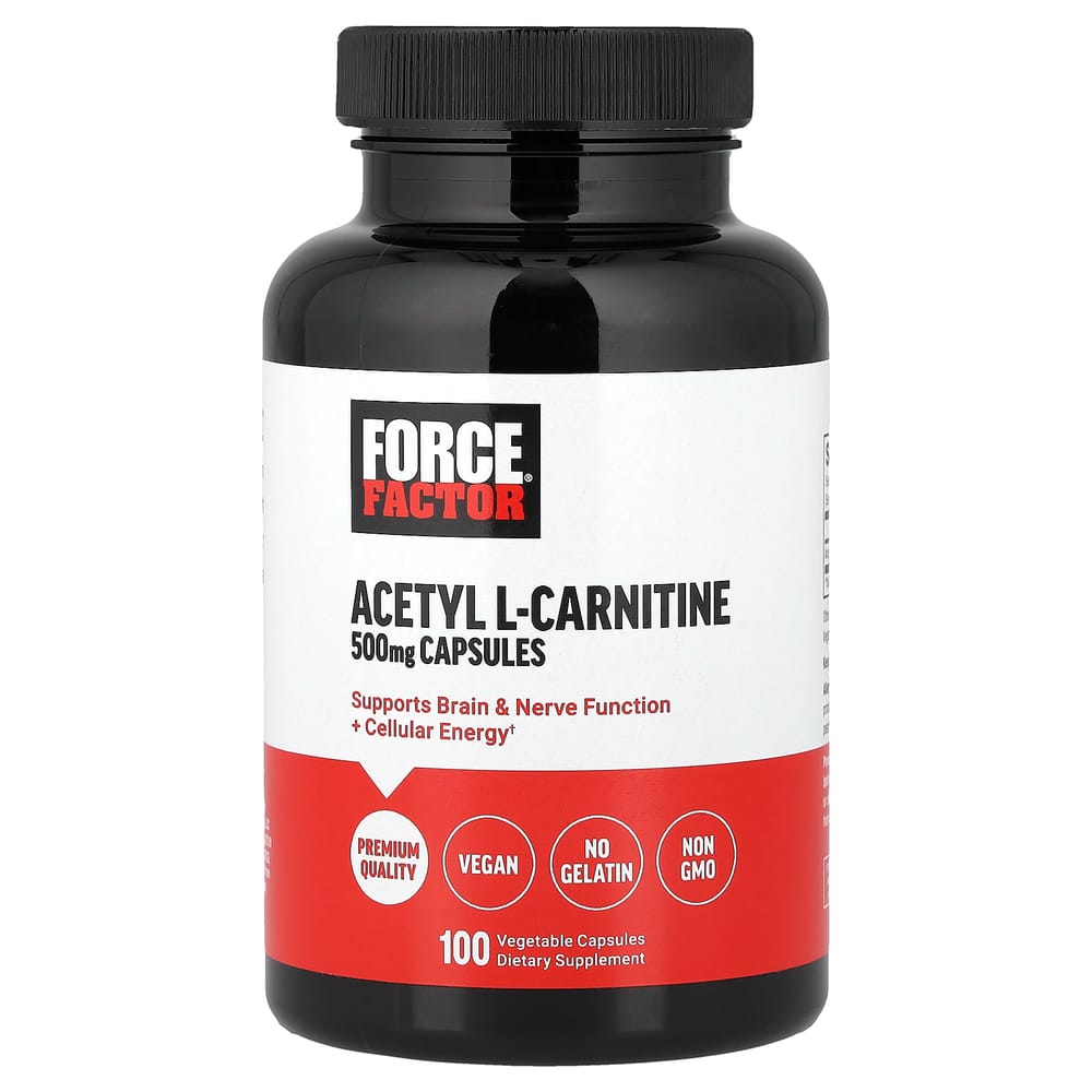 Force Factor Acetyl L-Carnitine 500mg Vegetarian Capsules, 100 Counts
