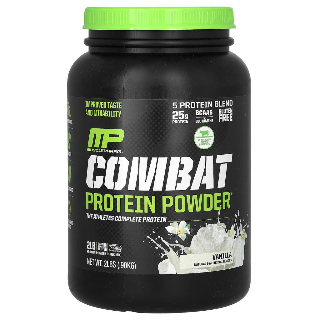 MusclePharm Combat Protein Powder, Vanilla, 2 Lbs (0.9 Kg)