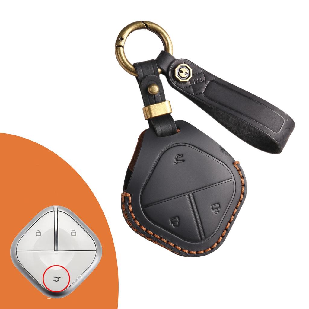 Чехол для ключей из натуральной кожи для Wuling Bingo и Baojun Yueye KIWI Qingkong EV - мужской брелок