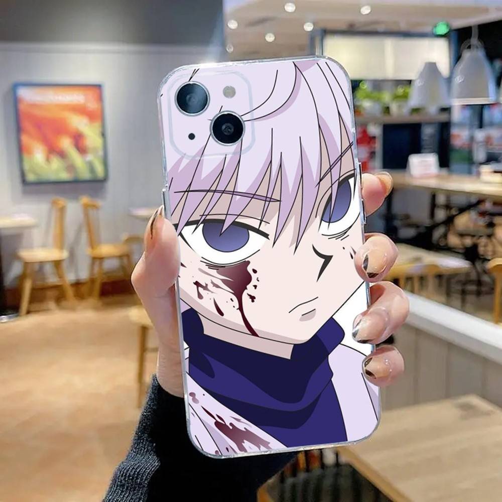 Killua Zoldyck H-Hunter Phone Case For iPhone 16,15,14,13,12,11 Pro,Max,Plus,X,XS,XR,SE,Mini Transparent Silicone Soft