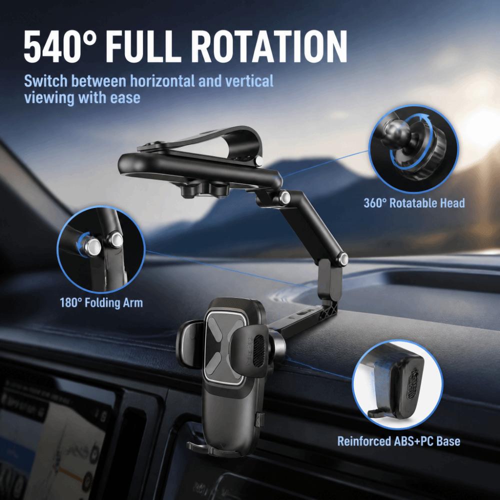 360 Degree Rotatable Car Phone Holder Hands-Free Car Cell Phone Holder For Home Use