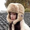 Новейшая шапка-бомбер Мужская Женская Теплая Русская Ушанка Меховая Шапка Модная Мужская Женская Зимняя Шапка Черная Серая С откидными ушами Лыжная Русская Шапка