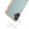 For iPhone 16 Case Electroplating Edge PU Leather Coated TPU+PC Phone Cover - Baby Blue