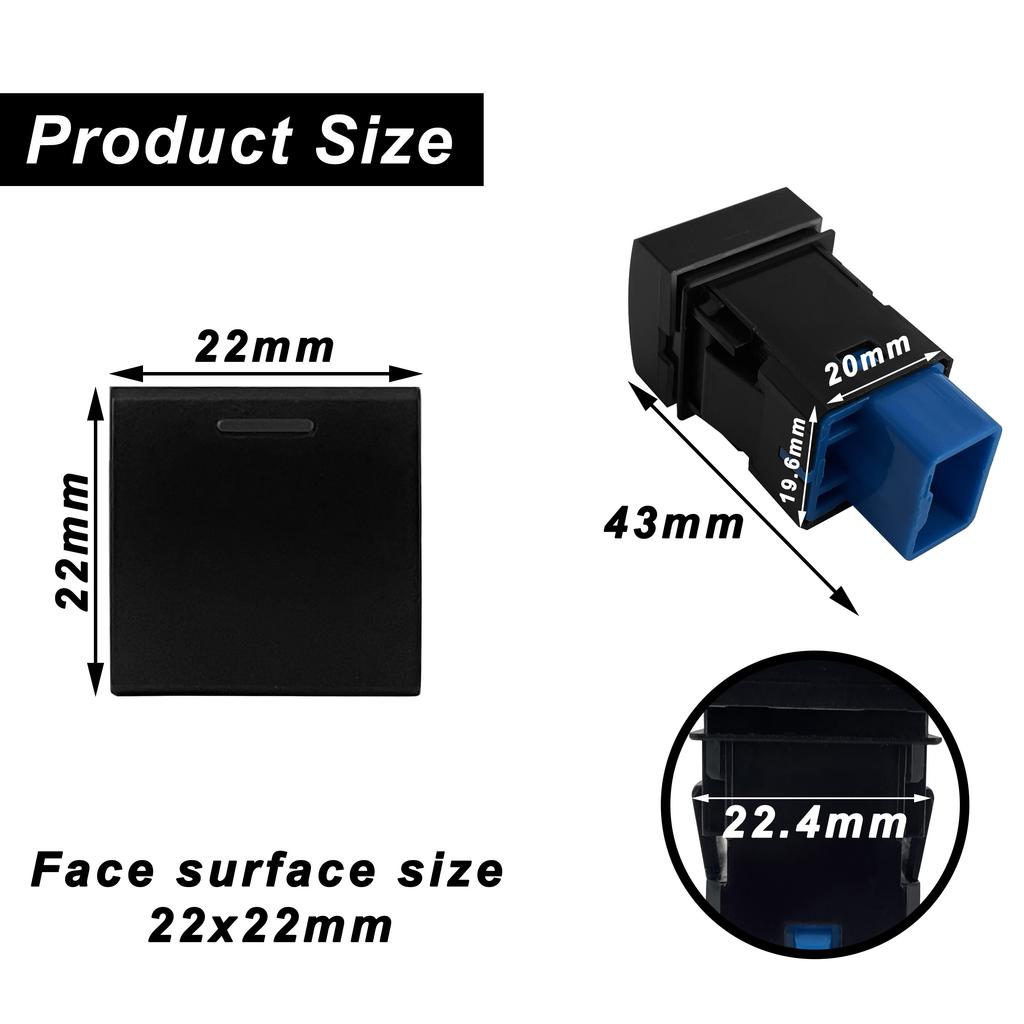 12V Green White LED Backlit Push Button Switch Power Horn Fixed Momentary Type For Toyota Prado 150 Series Corola Camry RAV4