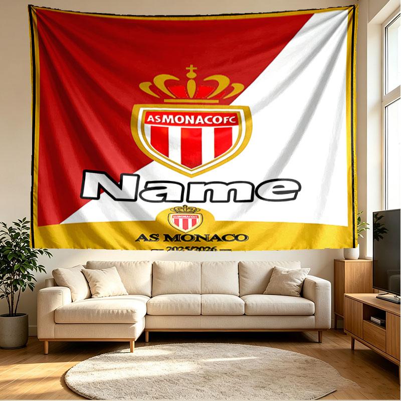 Custom Name Personalized AS Monaco Print Tapestry, Wall Art Decor, Bedroom, Dorm, Apartment, LivingRoom, Party Backdrop, Gift for Birthday