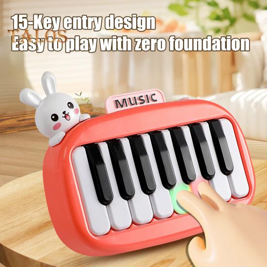 15-клавишное карманное пианино, мини-электронное пианино с подсвечивающимися клавишами для детей, портативный музыкальный инструмент, детская игрушка для раннего развития