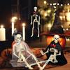 Halloween Skeleton Couple Statue Skeleton Prop Spooky Halloween Skeleton Bride Groom Statue Set for Haunted House