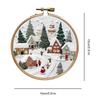 Christmas Embroidery Starter Kit Cross Stitch Set Includes Hoop Cloth Threads DIY Embroidery Kit for Beginners Adults