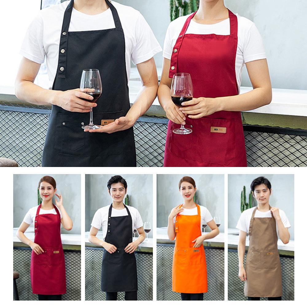 Cooking Baking Kitchen Accessory For Woman Men Chef Waiter Cafe Shop BBQ Hairdresser Canvas Kitchen Apron With Pocket