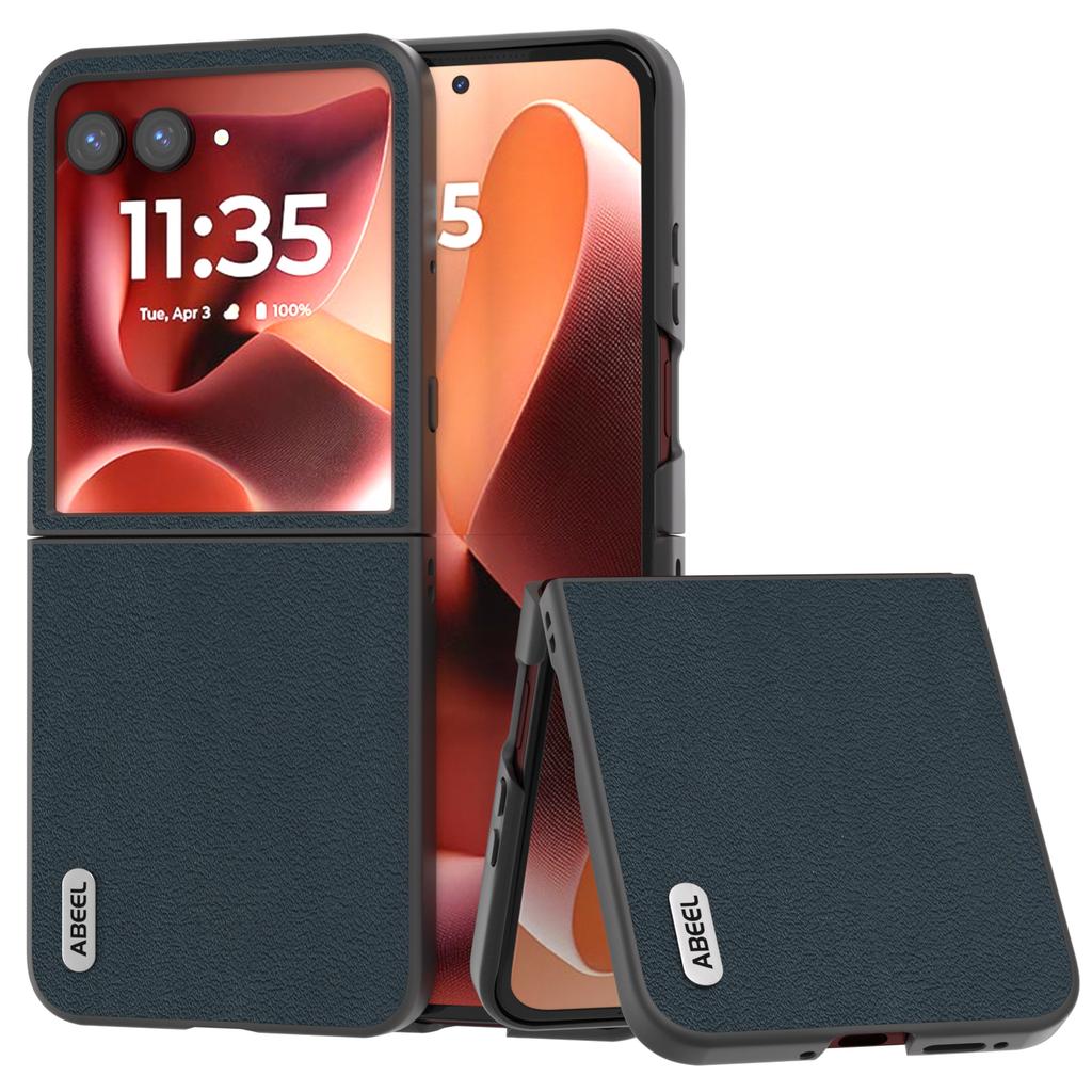 ABEEL For Motorola Razr 60 Ultra 5G Case Anti-Scratch Genuine Cow Leather Back Phone Cover