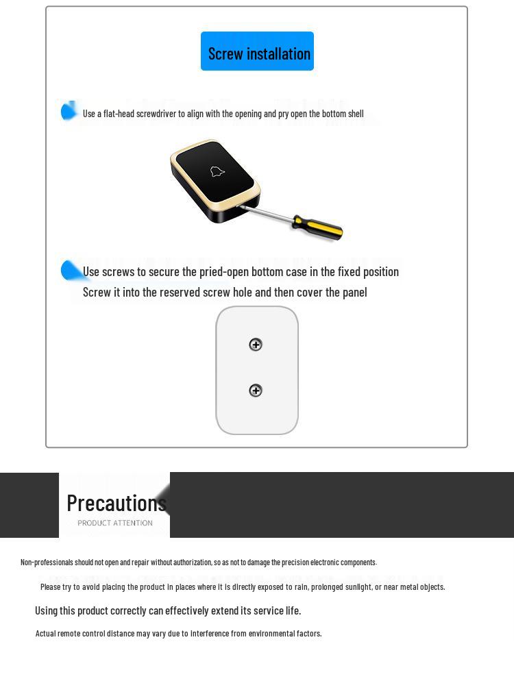Smart Wireless Doorbell for Home, Ultra-Long Range, Remote Control, Two Receivers, Ideal for Elderly