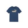 Logo Print Short Sleeve T-Shirt Men Tops Blue 583843-43