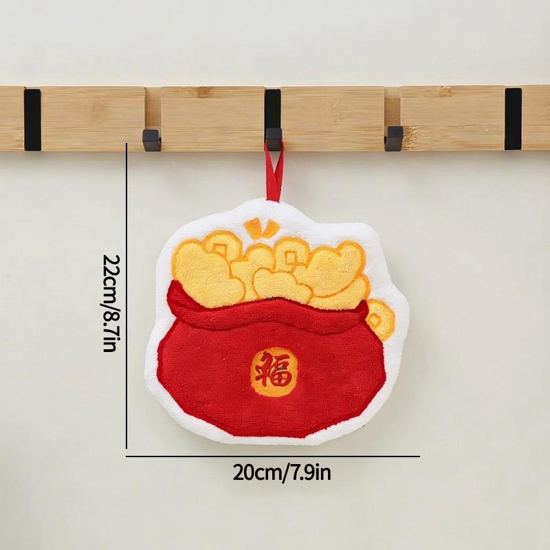 Новый год 2025 Полотенца для рук Полотенца для вытирания на Китайский Новый год Супервпитывающее полотенце для рук Принадлежности для уборки дома и кухни