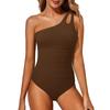 Новый слитный купальник женский с вставками однотонного цвета, облегающий тело, халтер, с плиссированными плечами, сексуальный