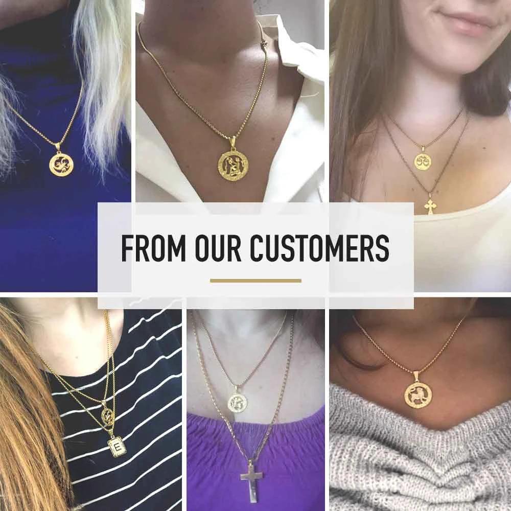 Кулон 12 Знаков Зодиака Ожерелье из нержавеющей стали Женские и мужские украшения Подарочные аксессуары