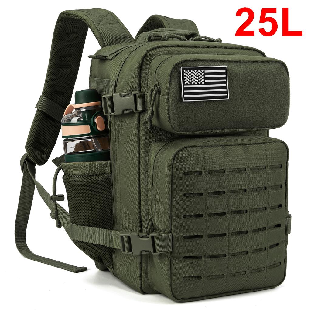 25L/45L Tactical Backpack for Women/men Survival Laser Cut Molle Daypack School Bag Gym EDC Rucksack with Dual Cup Holder