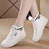 Fashion White Women Ankle Boots PU Leather Shoes Woman Platform Height Increased Sneakers Thick Sole Flat Bottom Soft Sole Casual Versat