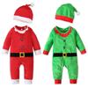 Christmas Santa Claus Costume Clothes Baby Boys Girls Plush Romper Jumpsuit with Hat for 0-24 Months