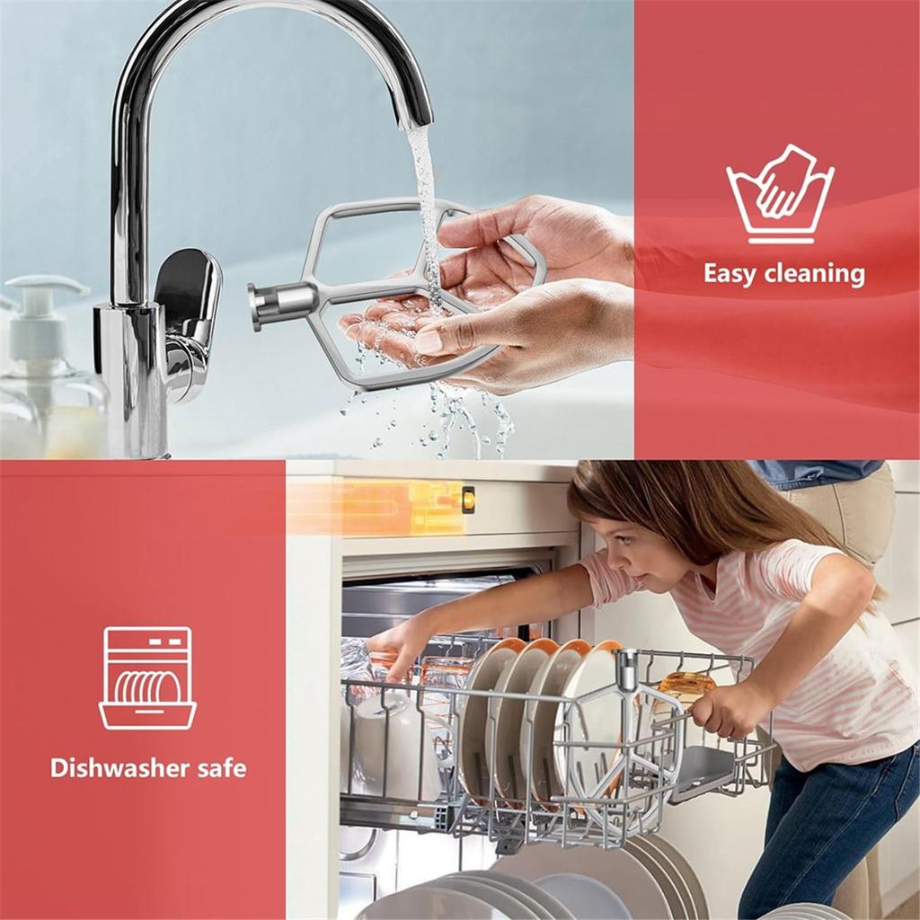 Stainless Steel Professional Dough Hook & Mixing Bowl for 5and 6 Quart Mixer for Kitchenaid 5 Plus and 600 Series Mixer