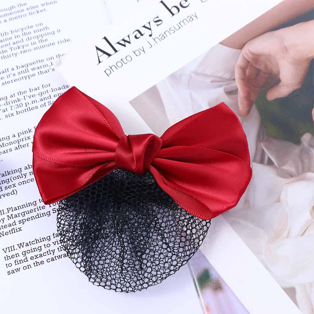 Атласный бант заколка для волос отель заколка для хвостика женские пружинные зажимы корейский пучок снуд заколки для волос сетка-чехол