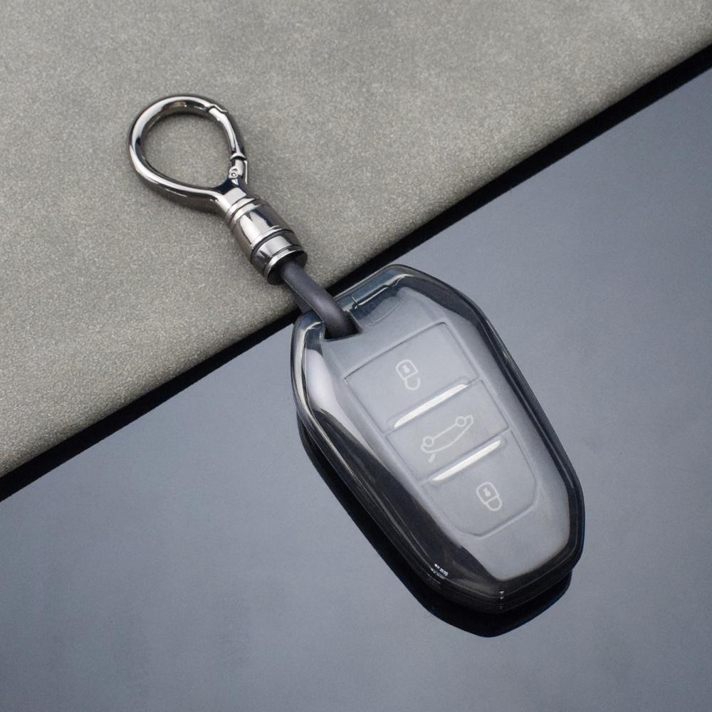 Прозрачный чехол-брелок для ключа автомобиля для Peugeot 2008 3008 4008 5008 308 408 508 Citroen C1 C2 C4 C6 C3-XR Picasso Grand DS3 DS5