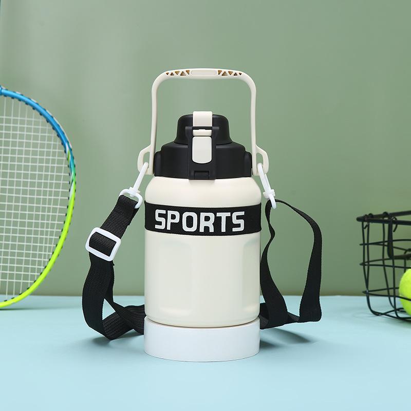 Большая емкость, модный спортивный чайник для отдыха на открытом воздухе, термос из нержавеющей стали, портативная пружинная крышка, двойная питьевая чашка