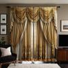 2 шт. HD цифровая печать на шторах имитация балдахина желтый благородный роскошный вышивка украшение для дома стиль украшение гостиная ро