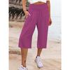 Women's Casual Loose Wide Leg Seven-tenths Pants for Summer Fashion Comfortable Breathable High Waist