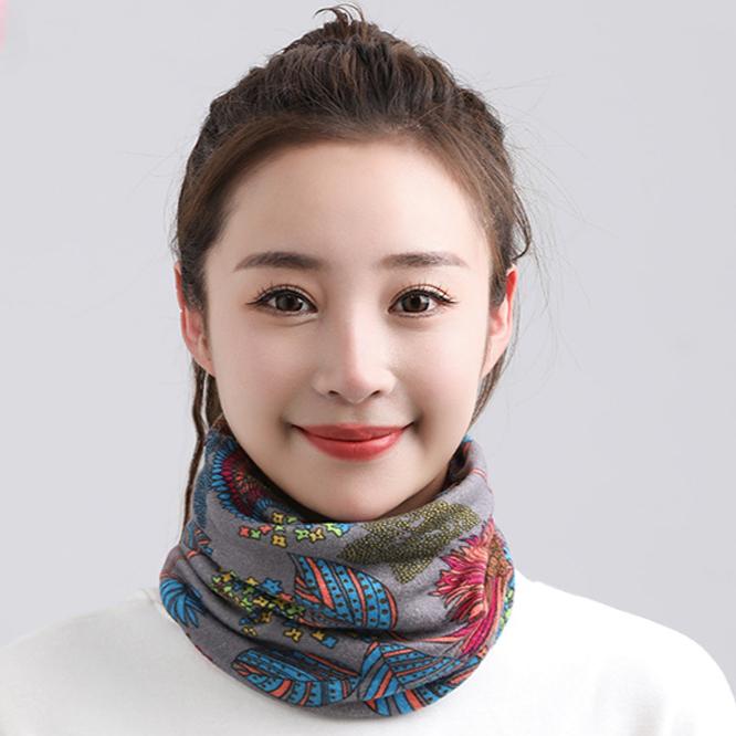 Винтажный снуд с узором снежинок, набор в стиле бохо, мягкий, теплый, эластичный, шапки, зимний, для улицы, ветрозащитный, холодозащитный, защита шеи