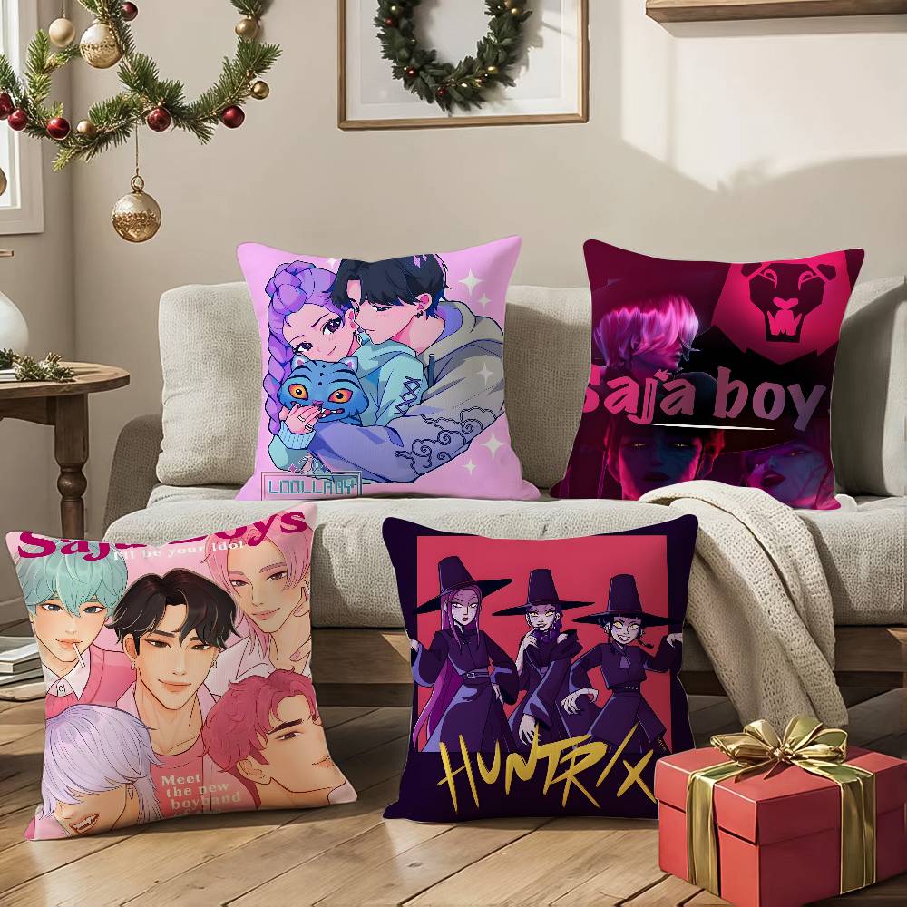 K-Pop Охотники на демонов-H Saja Boys-S Аниме Наволочка Шелковистая элегантная Комфорт Диван-кровать Невидимая молния Пляжная наволочка