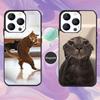 Чехол для телефона с мемами про кошек Для iPhone 16,15,14,13,12,11, Pro, Max, Plus, Mini, Magsafe, Магнитный чехол для беспроводной зарядки